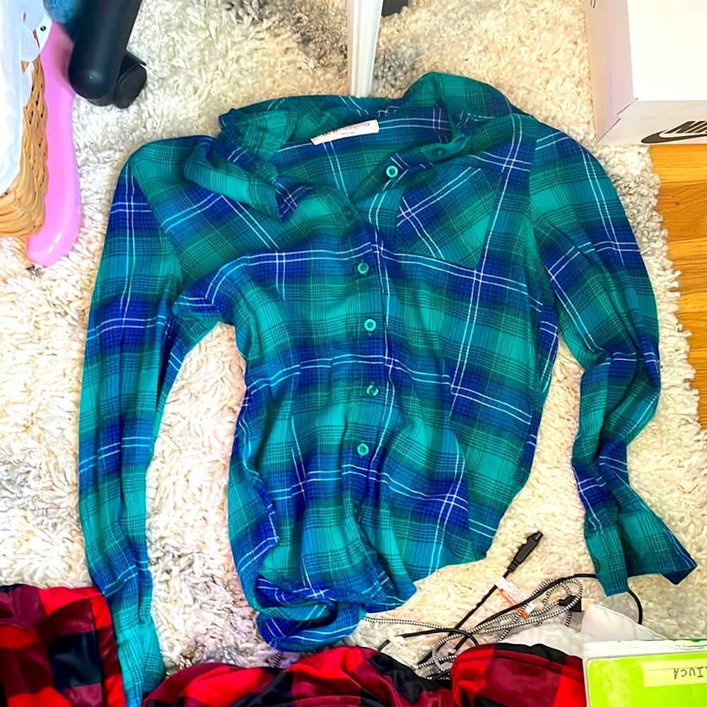 Teal and blue flannel!